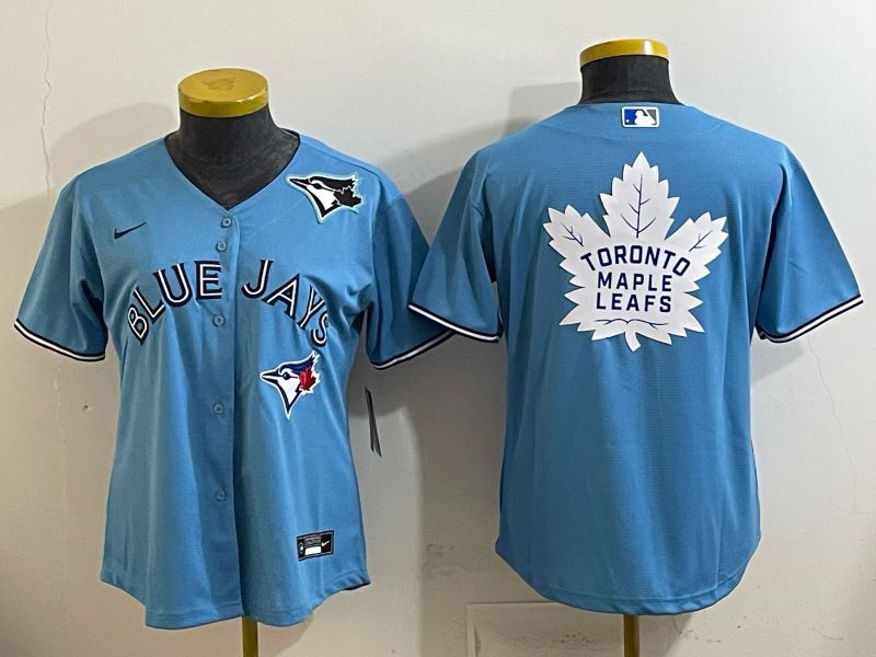 Women 2025 Toronto Blue Jays Blank Light blue Game Nike MLB Jersey style 009->->